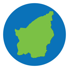 San Marino map. Map of San Marino in globe design with blue circle