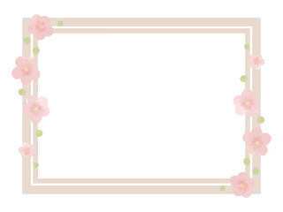 水彩風の花のかわいいフレーム