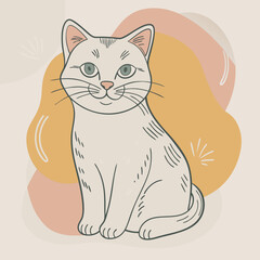 cat is a man's best friend This image can be used for posters, greeting card, websites, product design, print materials,etc.