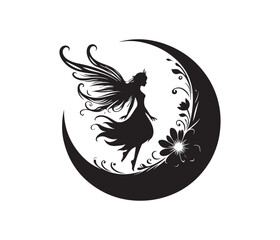 fairy silhouette vector design,awesome hiking svg,high resolution printable hiking atwork