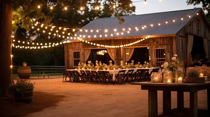 barn bistro lights