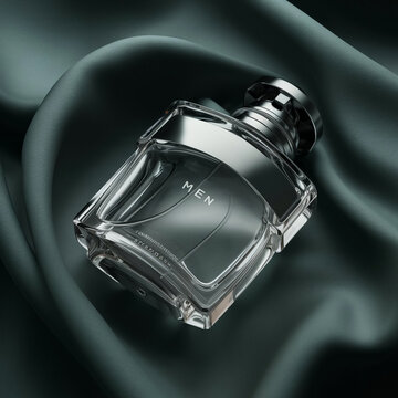 an empty perfume bottle designed for men