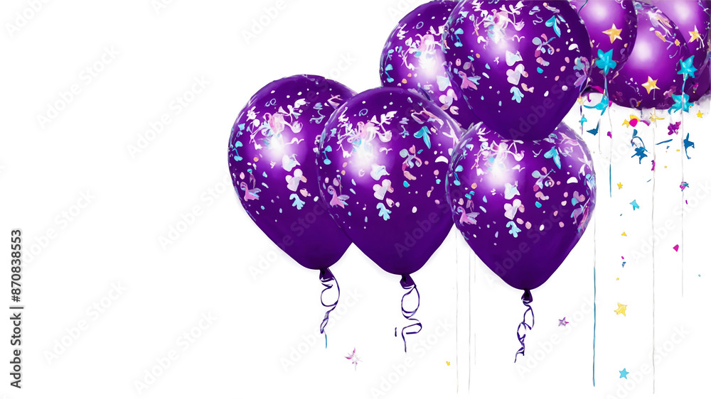 Poster Decorative party balloons covered in shimmering flakes adding a playful and whimsical touch to the atmosphere.