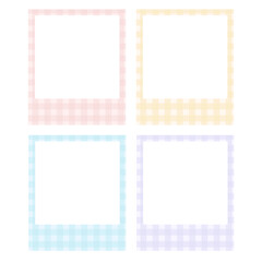 Set of Polaroid Frames with Colorful Grids