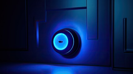 dimly blue electric power button