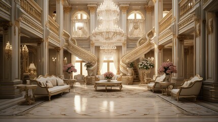 Fototapeta premium ambiance blurred mansion home interior