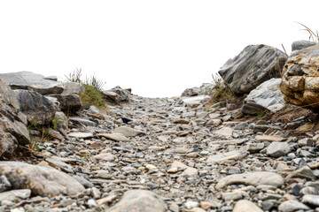 Naklejka premium PNG Rocky path between large boulders