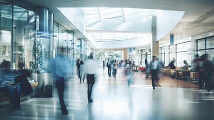 urgency blurred healthcare interior