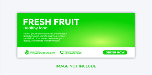 Fresh fruits healthy food Banner cover template