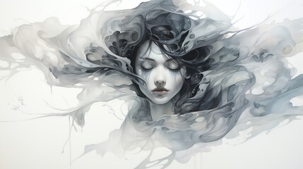 Delve into the depths of the subconscious with an aerial watercolor panorama