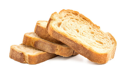 Three slices of bread stacked on top of each other