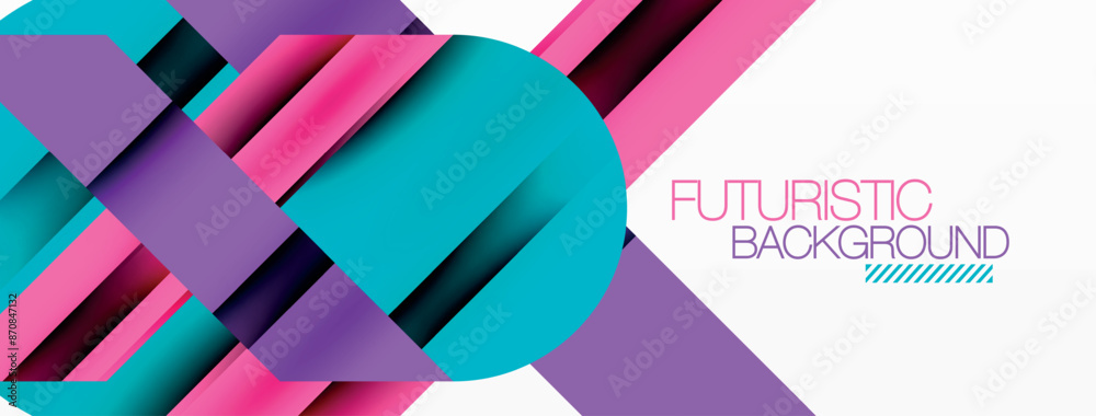 Poster circle and line geometric background. round shapes with diagonal lines composition for wallpaper, ba