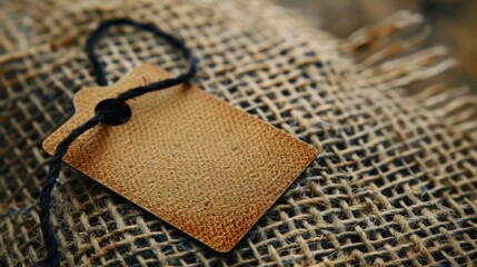 Blank Tag On Burlap.