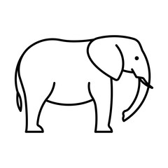 Elephant, line icon. Wild African animal, side view, profile. Linear illustration, editable strokes