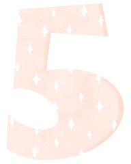 orange watercolor number five