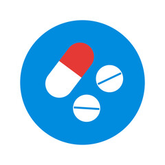 colorful medical icon with tablets pills medicines