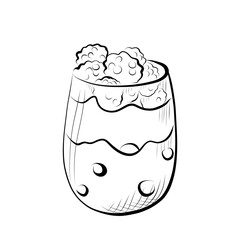 drawing lines. art-line dessert in a glass. Vector