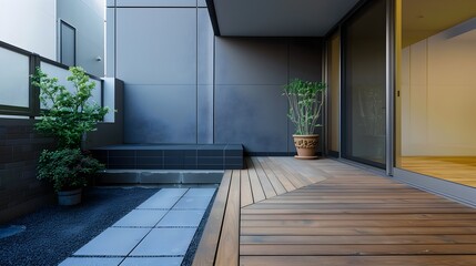 Minimalist Muji House Balcony Design Exuding Outdoor Serenity and Tranquility