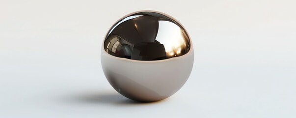 Detailed 3D illustration of a paperweight, stationary element, metallic finish, isolated on white background