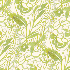 Seamless pattern with bright spring flowers.