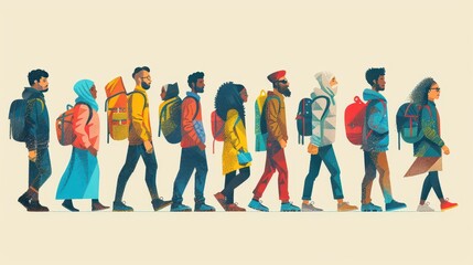 Fototapeta premium Diverse Group of Travelers