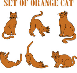 SET OF CAT DESIGNS FOR STICKERS, TAG, LABEL, BRANDING AND PACKAGING