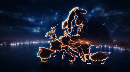 European telecom network connecting france, germany, uk, italy for finance technology
