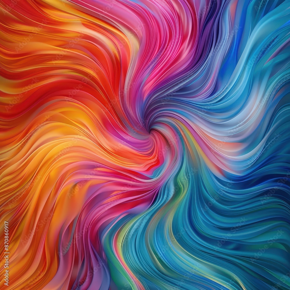 Poster Vivid abstract swirl of vibrant colors blending seamlessly, creating an energetic and dynamic visual effect, perfect for backgrounds or designs.