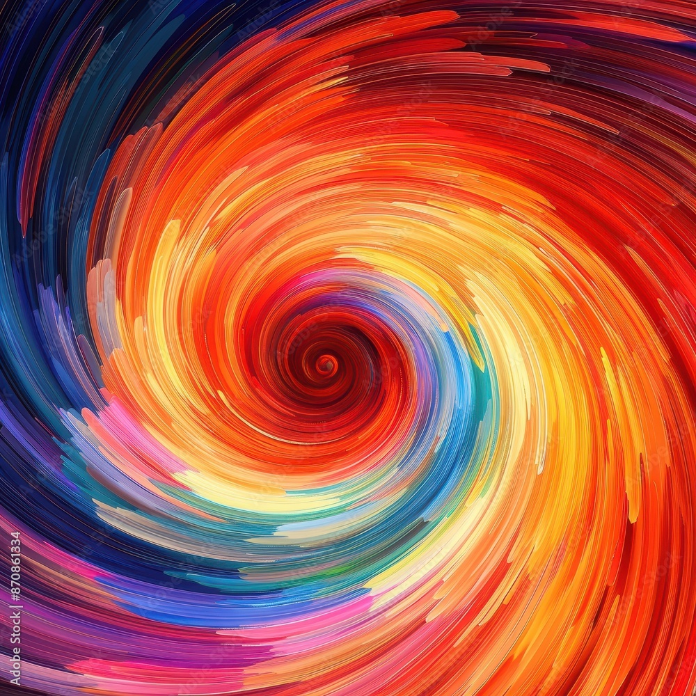 Aufkleber Vibrant abstract swirl with dynamic colors and bold strokes, creating a sense of energy and movement. Perfect for backgrounds and artistic projects.