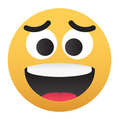 Smiling but not happy emoji