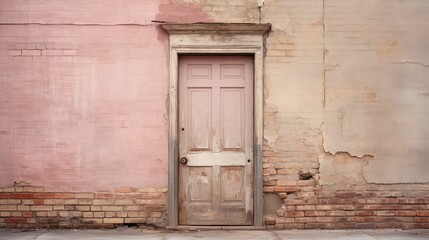 weathered pink door