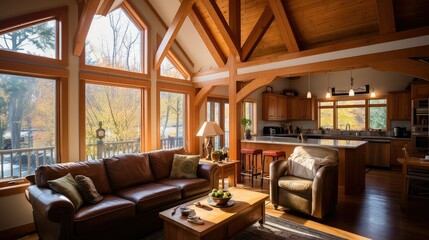 Fototapeta premium beams renovation timber frame