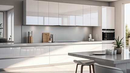 cabinets blurred design interior mockup