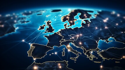 European telecom network linking france, germany, uk, italy for finance and tech communication