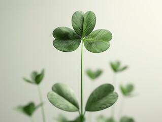 Obraz premium A minimalist digital illustration of a four leaf clover
