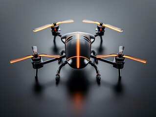 Hightech drone for aerial photography, technology, innovative mechanisms