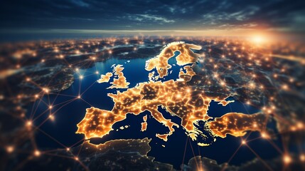 European telecom network  france, germany, uk, italy for global finance communication