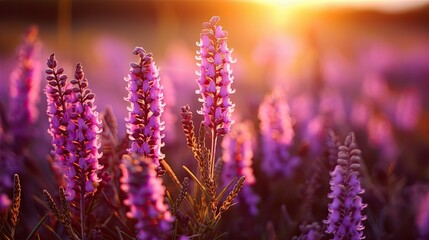 Fototapeta premium sunlight purple heather