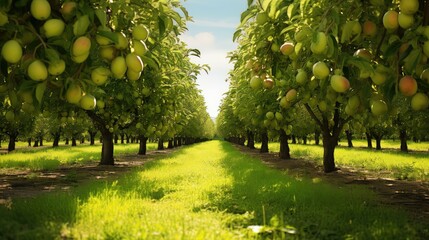 greenery orchard pear background