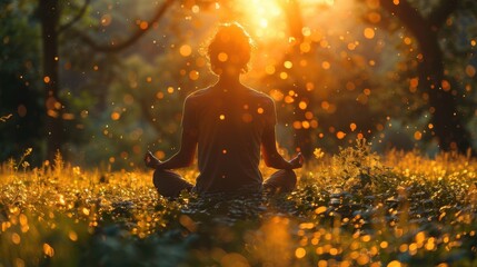 Women meditating in nature