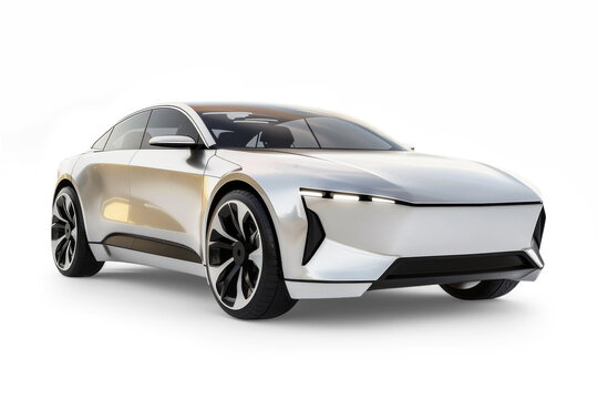 A car with futuristic design isolated from the white background