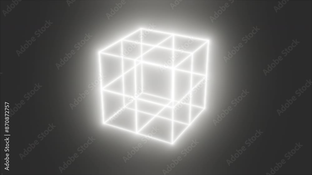 Wall mural grid white cube. computer generated 3d render