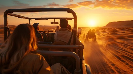 Exhilarating Desert Safari in Open-Top car Across Breathtaking Landscape