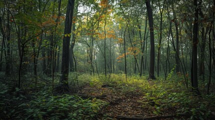 Obraz premium Time stands still in the heart of the forest, where the boundaries between past, present, and future blur into one.