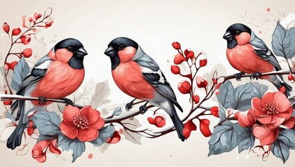 birds on a branch