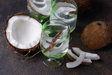 Natural healthy fresh coconut water