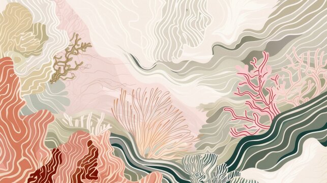 Macro photography of organic texture of mother-of-pearl sea shell or corals, background with closed up detailed natural ocean creatures structure, AI generated image