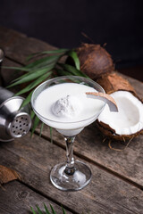 Coconut Margarita cocktail with ice cream