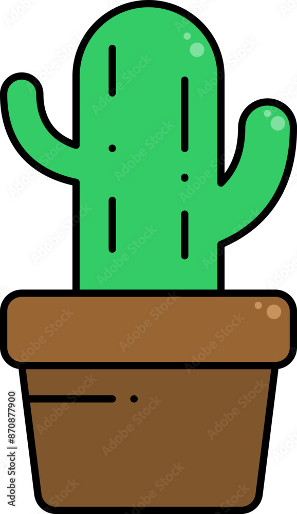 Poster cactus plant in pot illustration