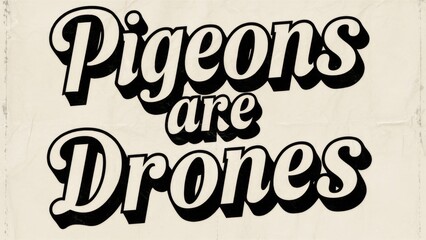 Pigeons are Drones Poster Design , Vintage Typography for Urban Art Projects